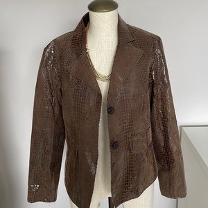 Skinz At Runway brown leather blazer/jacket